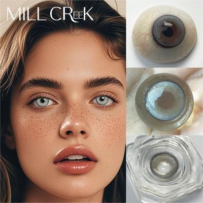 Bon prix Lentilles de contact mensuelles colorées grises 33Dk/T Perméabilité à l'oxygène avec matériau hydrogel en ligne