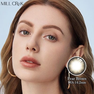 Goede prijs Pear Brown Dagelijkse Wegwerp Lenzen 8.6mm Basiscurve Millcreek Lenzen Met UV-bescherming online