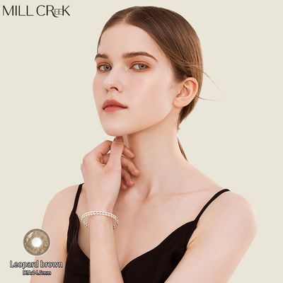 Harga yang bagus Lensa Kontak Warna Cokelat Leopard 1 Hari Diameter 14.2mm Ketebalan Tengah 0.08mm on line