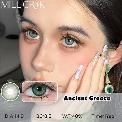 İyi bir fiyat. Yumuşak Doğal Renkli Kontakt Lensler Doğal Yeşil Kontakt Lensler 14.0mm Çap çevrimiçi