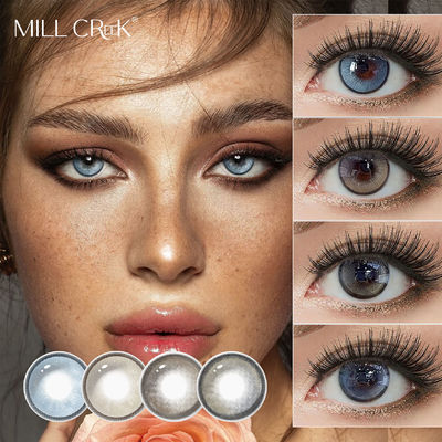 Bon prix Lentilles de contact cosmétiques annuelles sûres marron naturel gris bleu pour yeux arabes en ligne