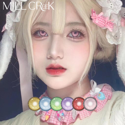 Good price Compact Yearly Colored Contact Lenses 10Dk/T Oxygen Permeability -0.00 To -8.00 Power Range online