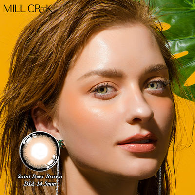 ราคาดี 14.5mm Dia Lenses สําหรับตาแห้ง สีน้ําตาล วัสดุไฮโดรเจล ใช้ครั้งเดียว Millcreek Lenses ออนไลน์