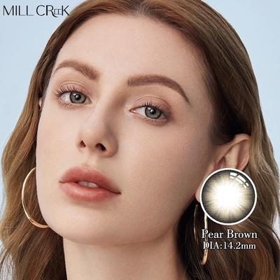 Harga yang bagus Pear Brown Lensa harian sekali pakai 8.6mm Base Curve Millcreek Lensa dengan perlindungan UV on line