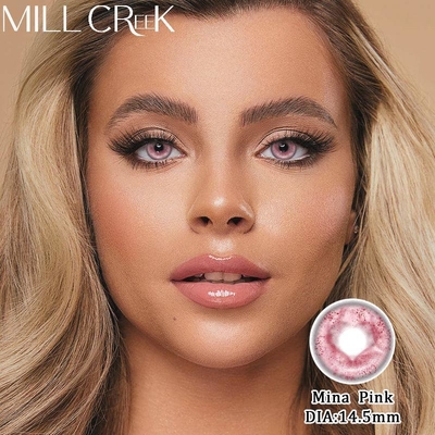 Giá tốt. 14.5mm Chiều kính không cần toa Kính tiếp xúc màu hồng Cosplay Safe Cosplay Contacts trực tuyến