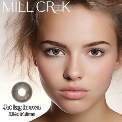 Buen precio Jet Lag Brown Monthly Colored Contact Lenses Effortless Elegance and UV Protection All Day en línea
