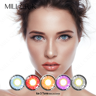 Giá tốt. Ice 3-Tone Prescription Cosplay Contacts Comfort Costume Colored Contacts 8.5mm Base Curve trực tuyến