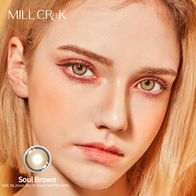 Giá tốt. Soul Brown mắt liên lạc cho mắt khô mắt nước mắt kính áp tròng mềm 48% hàm lượng nước trực tuyến