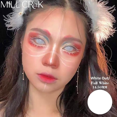 Harga yang bagus Lensa Kontak Efek Khusus Putih 12 Bulan Diameter 14.5mm Lensa Kontak Putih Buta on line