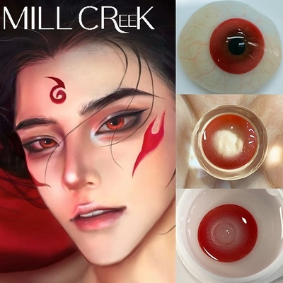Giá tốt. 14.2mm Chiều kính Halloween Cosplay Contacts Red Eye Contacts Cosplay 40% Hàm lượng nước trực tuyến
