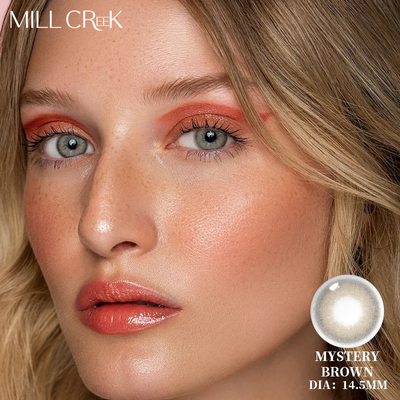 Good price Mystery Brown Monthly Colored Contact Lenses 14.5mm Diameter 8.5mm Base Curve online
