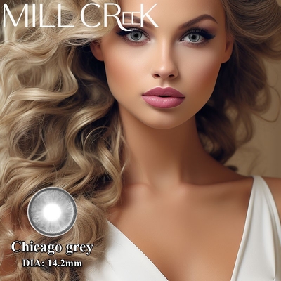 Good price 8.5mm Base Curve Contact Lenses Monthly Coloured Chicago Grey 14.2mm Diameter With Sleek Design online