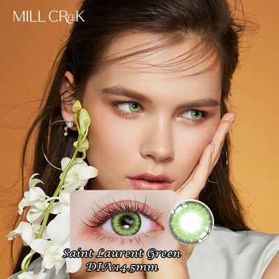 Harga yang bagus Lensa Kontak Hijau Saint Laurent 14.5mm untuk Mata Kering 38% Air on line