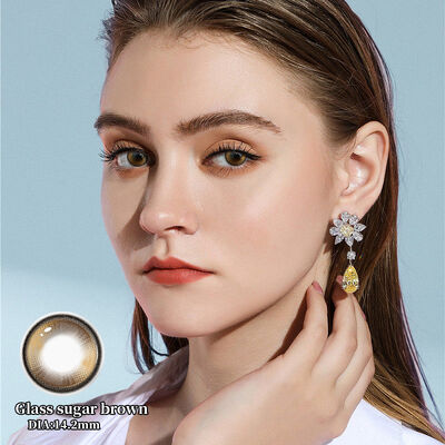 Good price Glass Sugar Brown Contact Lens 14.2mm Diameter for Natural Daily Wear and Soft Enhancement online
