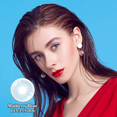 Giá tốt. Kính áp tròng Mulberry Blue đường kính 14.00mm cho vẻ sâu hút và sử dụng hàng ngày trực tuyến