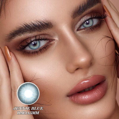 Harga yang bagus Jennie Biru Lensa Kontak Berwarna Tahunan dengan Diameter 14,5mm, Ketebalan Pusat 0,08mm, dan 40% Kandungan Air on line
