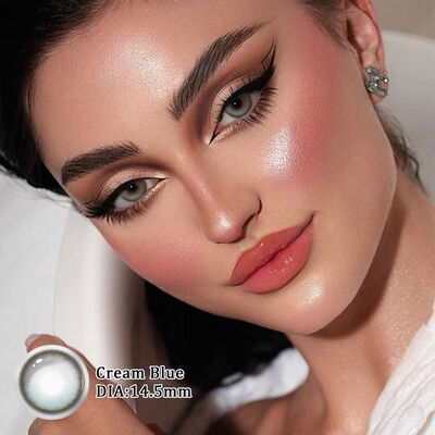 Buen precio Contatos de color azul crema de 14,5 mm de diámetro con un contenido de agua del 40% y una curva de base de 8,5 para un efecto natural de ojos grandes en línea