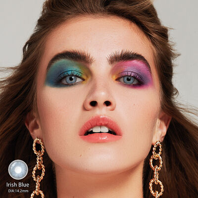 Harga yang bagus Lensa Kontak Sekali Pakai Harian Irish Blue Diameter 14.2mm Biru Muda dengan Kandungan Air 40% dan Sertifikasi CE & ISO on line