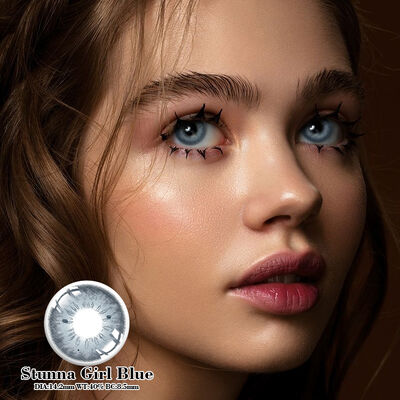 Καλή τιμή Stunna Girl Blue 14.2mm Διαμέτρου Ημερήσιες φακοί μιας χρήσης με 40% περιεκτικότητα σε νερό και πιστοποίηση CE & ISO σε απευθείας σύνδεση