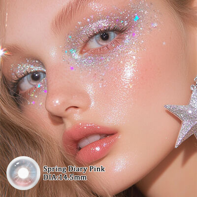 Harga yang bagus Lensa Kontak Sekali Pakai Tahunan Spring Diary Pink Diameter 14.5mm dengan Kandungan Air 40% dan Sertifikasi CE ISO on line