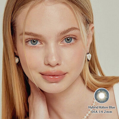 Good price Hybrid Kitten Blue Colored Contact Lens with 40% Water Content and Base Curve 8.5 for Yearly Wear online