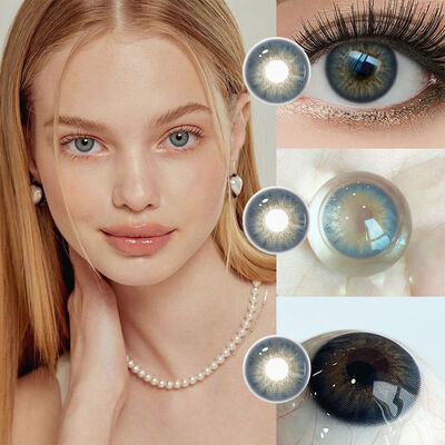 Hybrid Kitten Blue Colored Contact Lens with 40% Water Content and Base Curve 8.5 for Yearly Wear