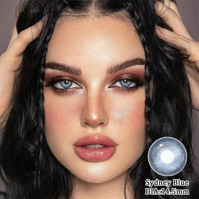 Harga yang bagus Sydney Biru 14.5mm Diameter Lensa kontak berwarna tahunan dengan kandungan kelembaban tinggi on line