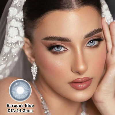 Good price Baroque Blue 14.2mm Diameter Yearly Colored Contact Lenses with CE Certification for Brown Eyes online
