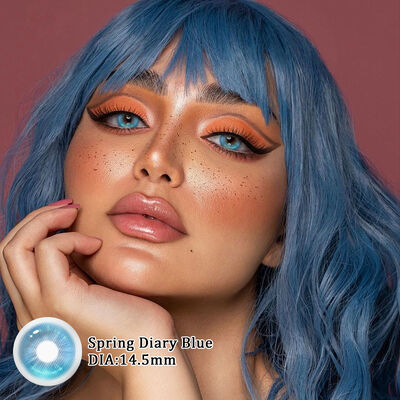 Harga yang bagus Spring Diary Biru 14,5mm Diameter Lensa sekali pakai harian dengan kandungan kelembaban tinggi dan warna biru kristal on line