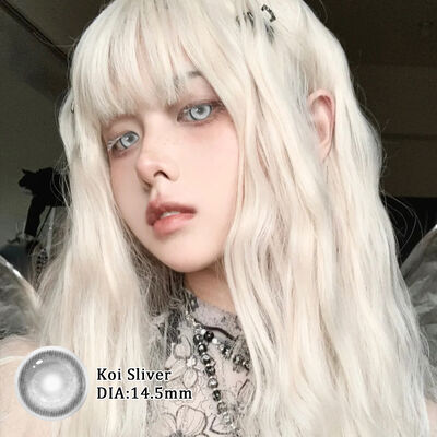 Goede prijs Mill Creek Witte Zilveren Contactlenzen 14,5 mm Diameter voor Cosplay en Halloween met Zacht Hoogwaardig Materiaal online