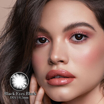 Good price Black Big Eyes 14.5mm Yearly Disposable Contact Lenses with 0.08mm Thickness for Dramatic Eye Enhancement online