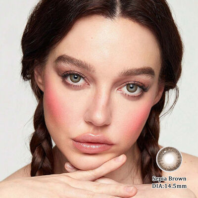 Good price MillCReeK Sepia Brown 14.5mm Yearly Disposable Colored Contact Lenses for Natural Eye Enhancement online