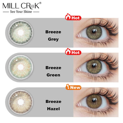 Good price MillCReeK Breeze Series 14.2mm Diameter Hazel Green Grey Colored Contact Lenses - Middle East Best-Selling online