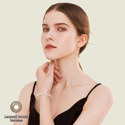 Καλή τιμή Millcreek Leopard-καφέ 14.5mm καθημερινά ελεγχόμενα χρωματιστά φακούς επαφής με 55% περιεκτικότητα σε νερό για εξωτικό στυλ σε απευθείας σύνδεση