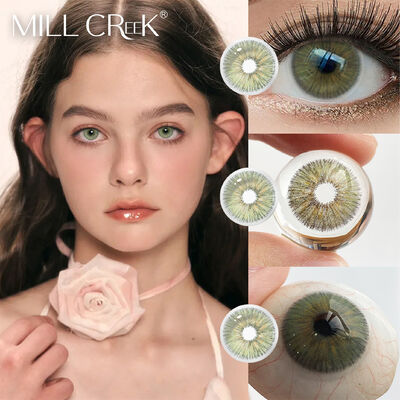 良い値段 MillCreeK Angeles N グレー 14.2mm オリーブグレー色のコンタクトレンズ 40% 水分 オンライン