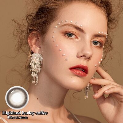 Good price 12 Months Replacement Highland Barley Coffee 14.2mm Soft Contact Lenses MILLCREEK CE ISO online