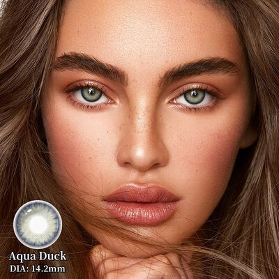 Good price Radiant Aqua Duck Blue 14.2mm Yearly Soft Contact Lenses with Natural Misty Effect online