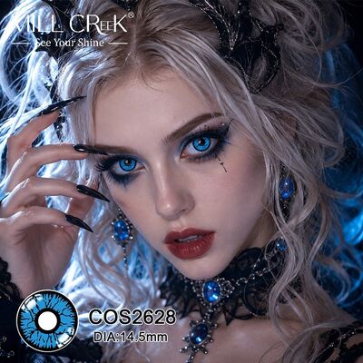 Хорошая цена MILLCREEK COS 2622-2623 & COS2627-2630 Безумные косплейные контактные линзы HEMA 14,5 мм 40% содержание воды Косплейные линзы, которые Уау онлайн